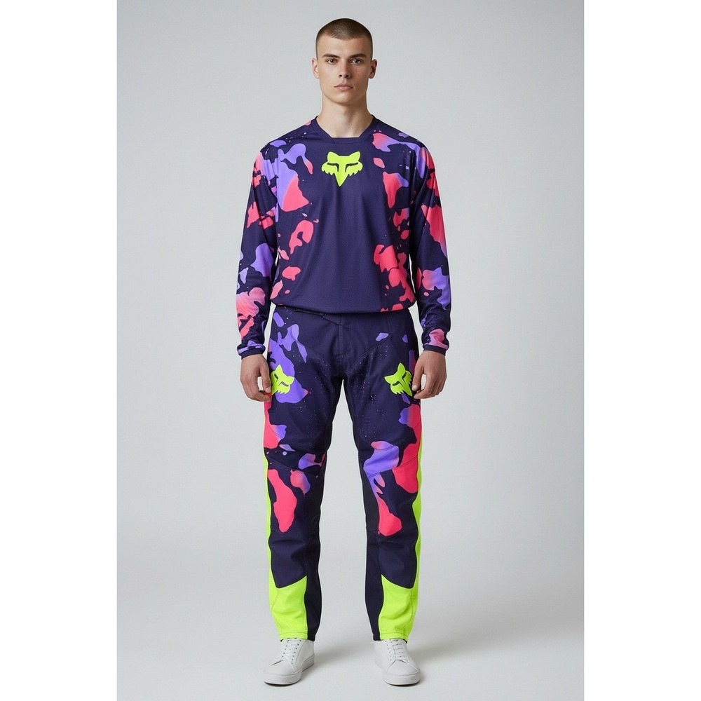 New FOX 360 Throttle Motocross Jersey Men's XL Black Red Purple Neon Yellow
